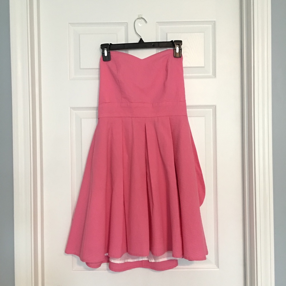 Lauren James Corbin Solid Seersucker Dress in Rose - Picture 3 of 5